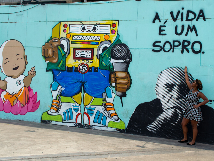 Mural de grafite no Mineirão em BH