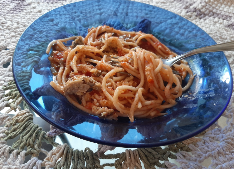 Espaguete de Palmito com Molho de Cogumelos