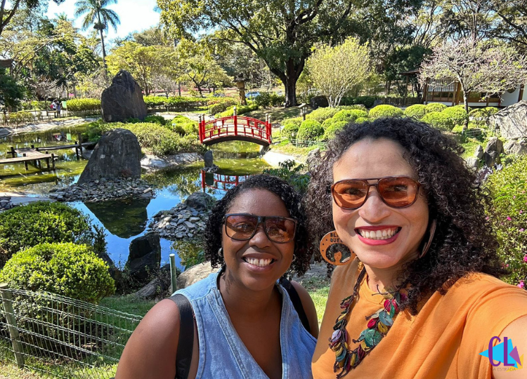 Eu e Denise no Jardim Japonês 